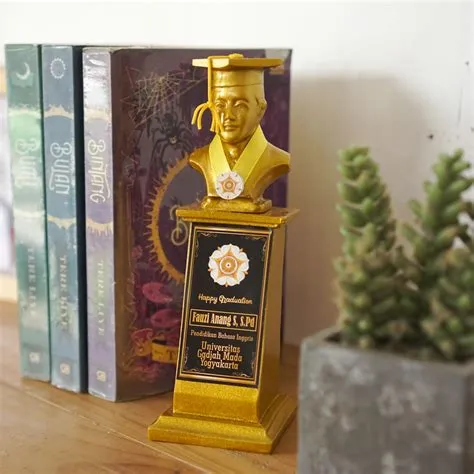 Plakat Patung Wisuda Cowok Gold Kado Wisuda - Kado Wisudaku