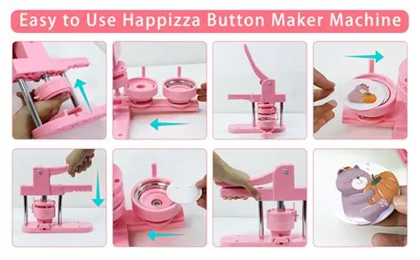 Amazon.com: Happizza Button Maker Machine Multiple Sizes, Pin Maker ...