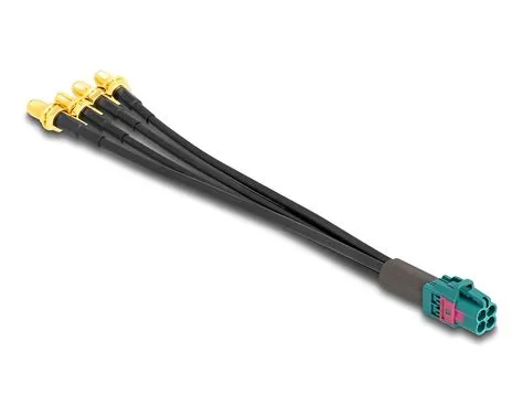כבל Mini FAKRA Z quad B-Type נקבה ל- 4 SMA x נקבה אורך 20 ס"מ | Delock