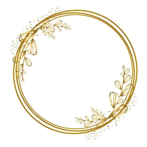 Gold Floral Circle Frame Vector, Gold Floral, Circle Frames, Floral ...