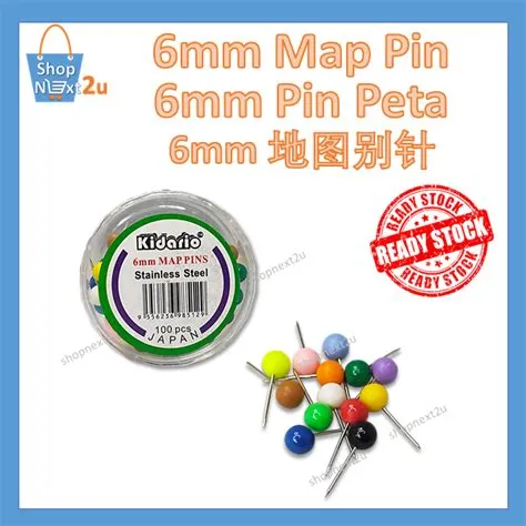 6mm stainless steel map pin | Pin peta | pins map | Kidario | 地图别针 ...