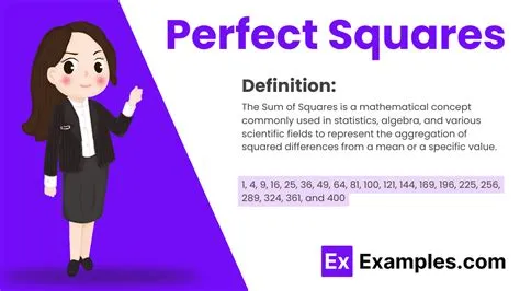Perfect Squares - Definition, 50+ Examples, Tips and Tricks, Formula, Facts