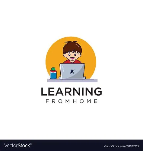 Child home learning logo design learn online logo Vector Image