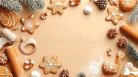 Holiday Cookie Baking Illustration Pastel Minimal Mockup Blank Frame ...