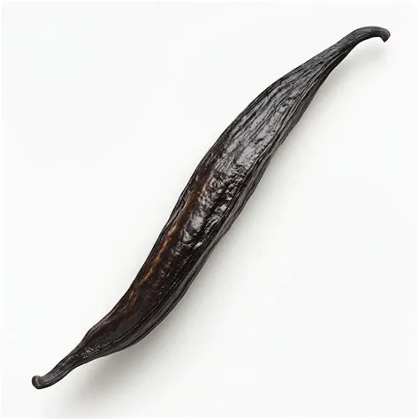 Single whole vanilla bean isolated on white background | Premium AI ...