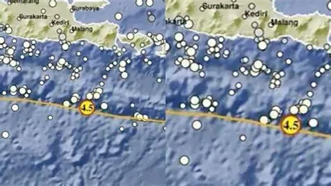 Gempa Jember Jawa Timur Sore Ini Rabu 12 April 2023, Magnitudo 4,5 SR ...