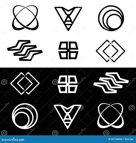 Set of Abstract Shape Logos. Vector Linear Geometry Stock Vector ...