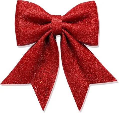 Amazon.com: Large Red Glitter Ribbon Bow Tie Christmas Tree Party ...