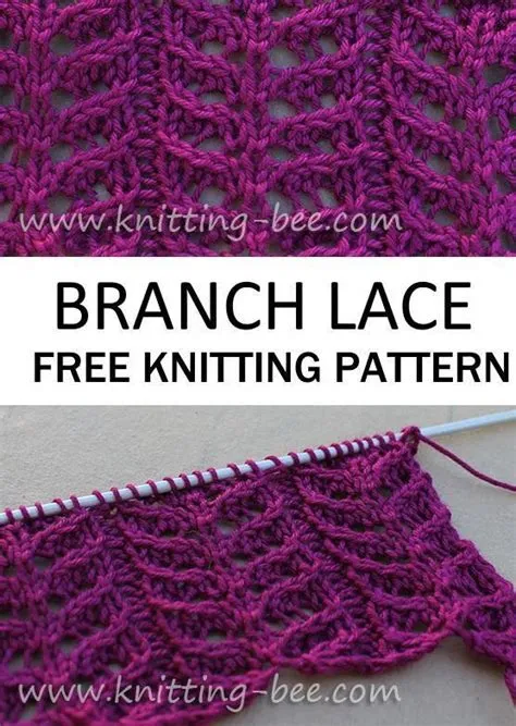 Free Knitting Pattern for a Branch Lace. Four row pattern repeat # ...