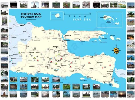 Map of East Java - Peta Jawa Timur - East Java Tourism Map