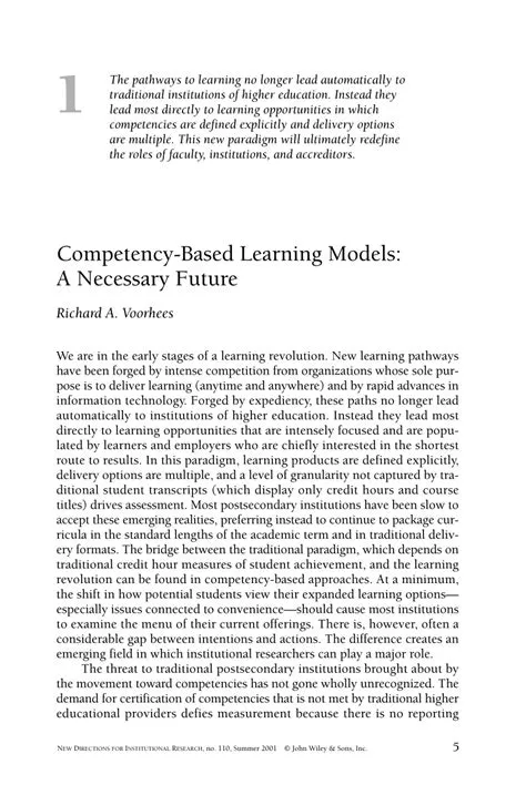 (PDF) Competency‐Based Learning Models: A Necessary Future