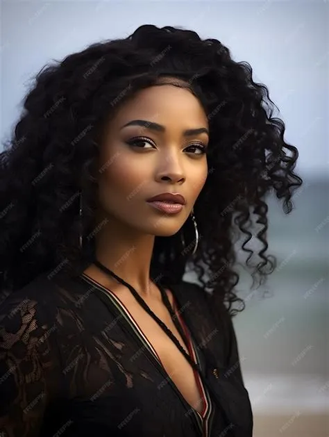 Portrait De Femme Noire Africaine Jolie Fille Stock Photo Fond | Photo ...