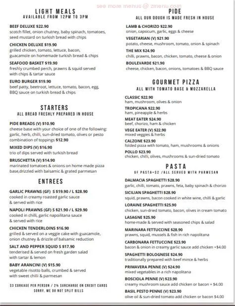 Online Menu of Cafe Deja Vu Restaurant, Toronto, New South Wales, 2283 ...