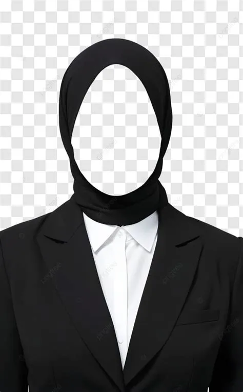 Unduh gambar clipart PNG baju hitam dan hijab wanita, setelan hitam ...