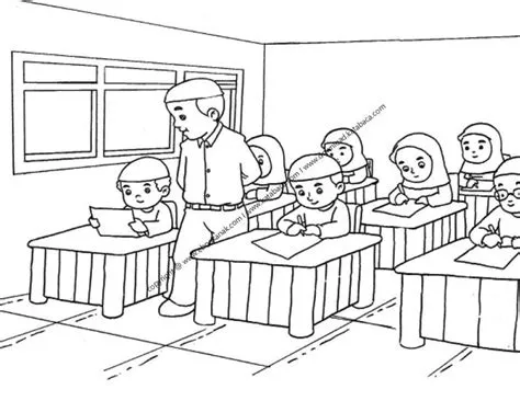 Gambar Siswa dan Siswi sedang Belajar di Kelas (7) | Gambar, Buku anak ...