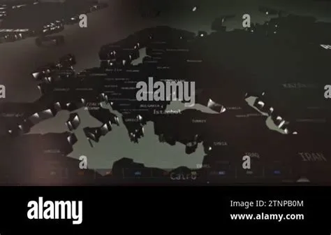 Abstract world map animation with pointers. pins, navigation and travel ...