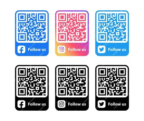 Premium Vector | Social Media Icons with qr code follow us on social ...