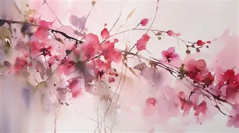 Premium Photo | A pink flower painting with a pink background