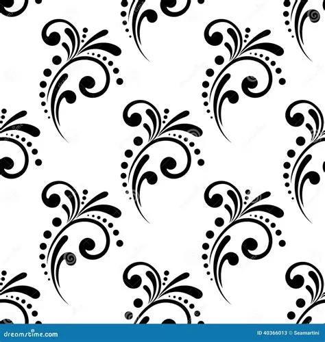 Vintage Scrolling Floral Seamless Pattern Stock Vector - Illustration ...