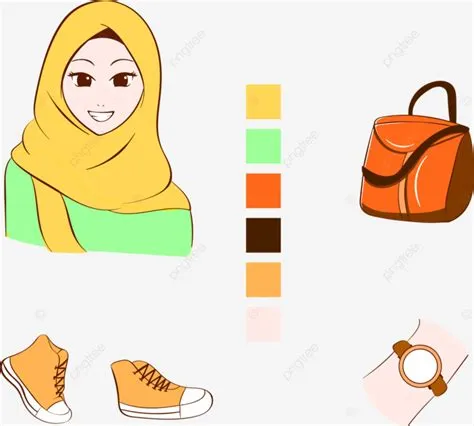 Premium Vector L Lindo Estilo Ukhti Traje Hijab Diseño Carácter Simple ...
