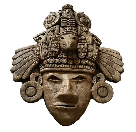 Aztec Maya Artifact Warrior mask Sculpture Statue by wwwNEO-MFGcom in ...