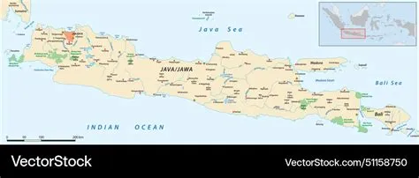 Map of the indonesian islands of java and bali Vector Image