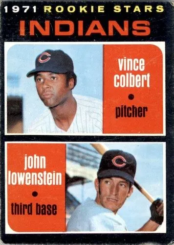 1971 TOPPS INDIANS ROOKIES - VINCE COLBERT/JOHN LOWENSTEIN RC CLEVELAND ...