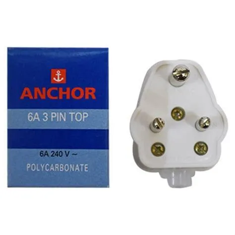 White Polycarbonate Anchor 6 A 3 Pin Top, Model Name/Number: 38626 at ...