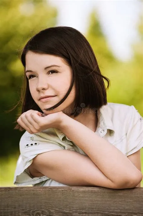 Portrait Beautiful Woman Dreams Stock Photo - Image of cute, girl: 21812250