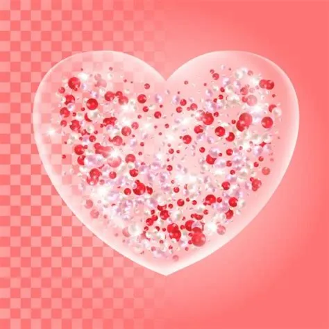 Red realistic glass heart plastic transparent Vector Image
