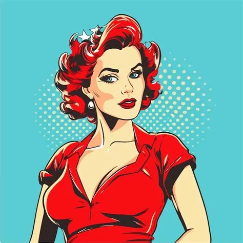 Premium Vector | Op art pinup girl retro color style comic glamour ...