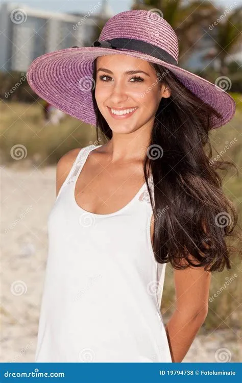 Beautiful Young Woman in Miami Beach Stock Photo - Image of hispanic ...