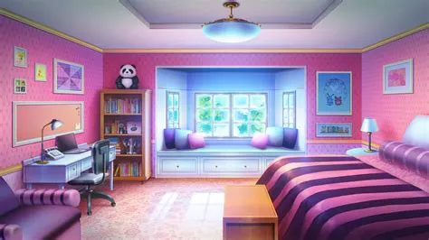 Download Pink Feminine Anime Bedroom Wallpaper | Wallpapers.com