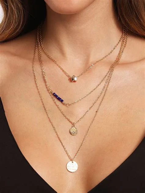 Collar pendiente enlace encanto-Spanish SheIn(Sheinside) | Layered ...