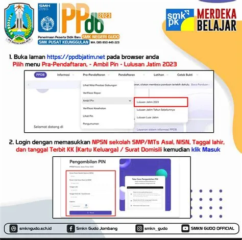 CARA AMBIL PIN PPDB UNTUK LULUSAN JATIM 2023 | SMK NEGERI GUDO