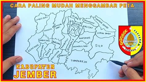 Cara menggambar PETA KABUPATEN JEMBER dengan mudah dan lengkap | How to ...