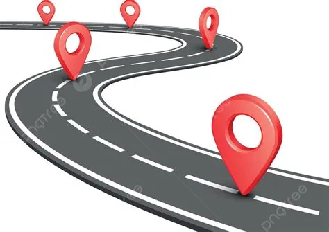 Rute Dengan Pin Geo Merah Menavigasi Jalan Anda Ke Berbagai Tujuan ...