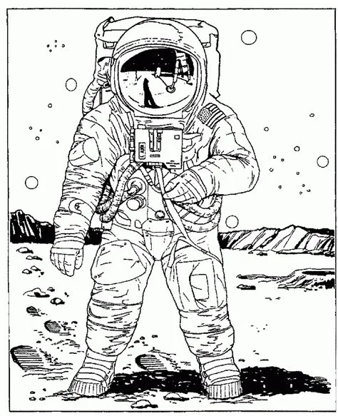 Astronaut Outer Space Coloring Page - Coloring Home