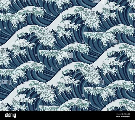 Japanese Wave Pattern Wallpaper