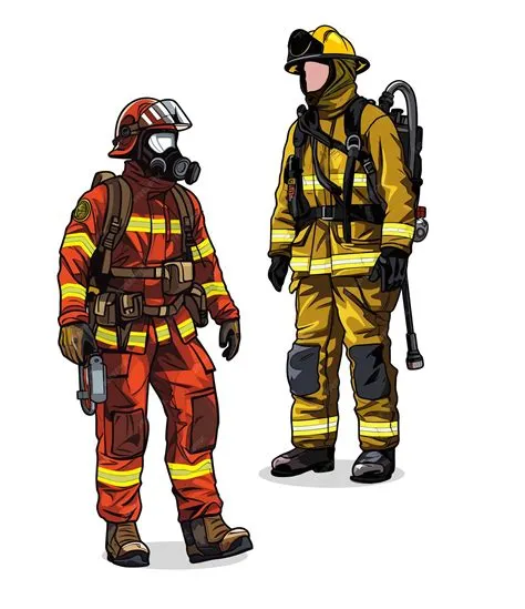 Premium Vector | Vector illustration of a firefighter in a uniform a ...