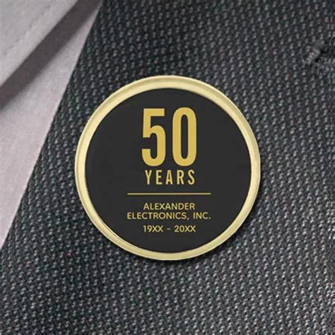 50 Years Business Anniversary Gold Finish Lapel Pin | Zazzle