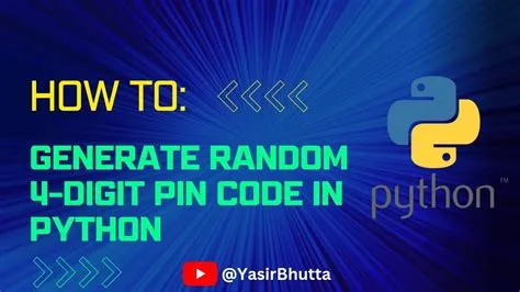 Python Exercises for Beginners | Generate Random 4-Digit PIN Code in ...
