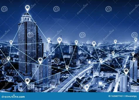 Communication GPS Connectivity Network Intelligent System Concept, Data ...