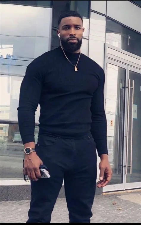 by Ebbi on Eye Candy | Black men fashion casual, Black outfit men ...