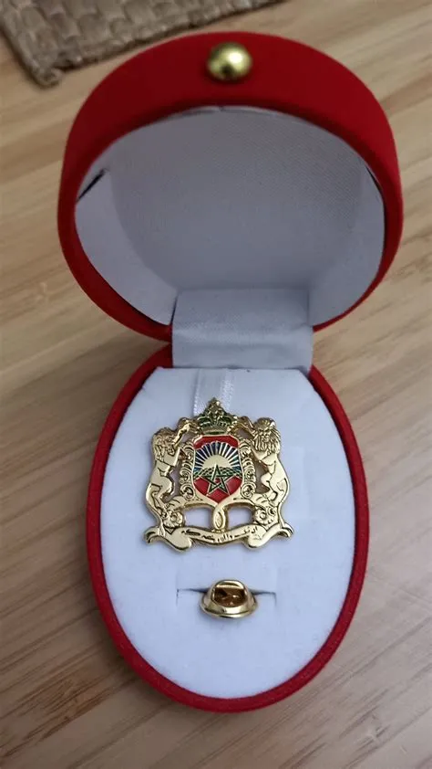 Moroccan Red and White Box with Gold Ring