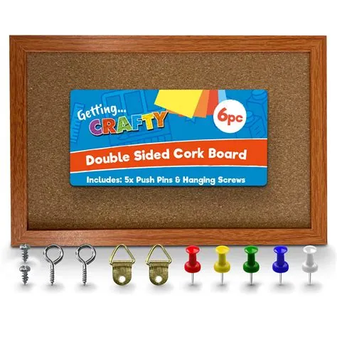 Buy Small Cork Board with Pins, Screws & Wall Hanger | A4 | Pin Board ...