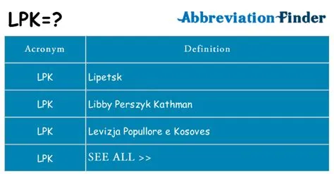 What does LPK mean?