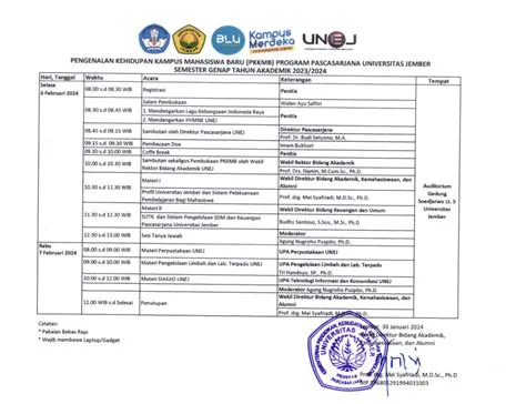Jadwal Pengenalan Kehidupan Kampus Mahasiswa Baru (PKKMB) Program ...