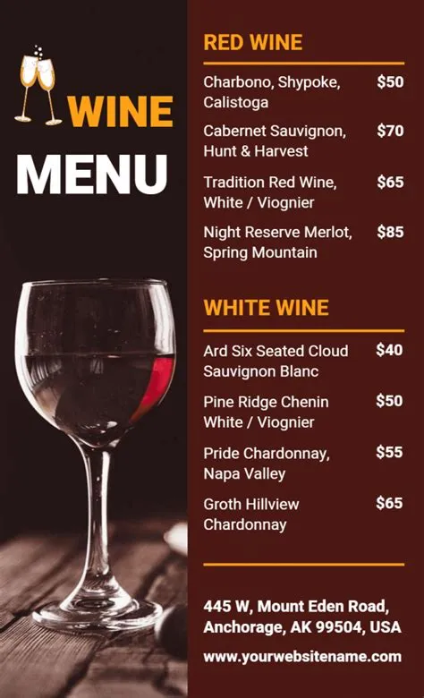 Wine Menu Design Ideas, Examples and Samples