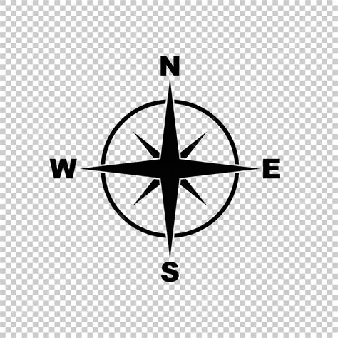 Minimalistic Compass Icon With Transparent Background In Vector Eps 10 ...